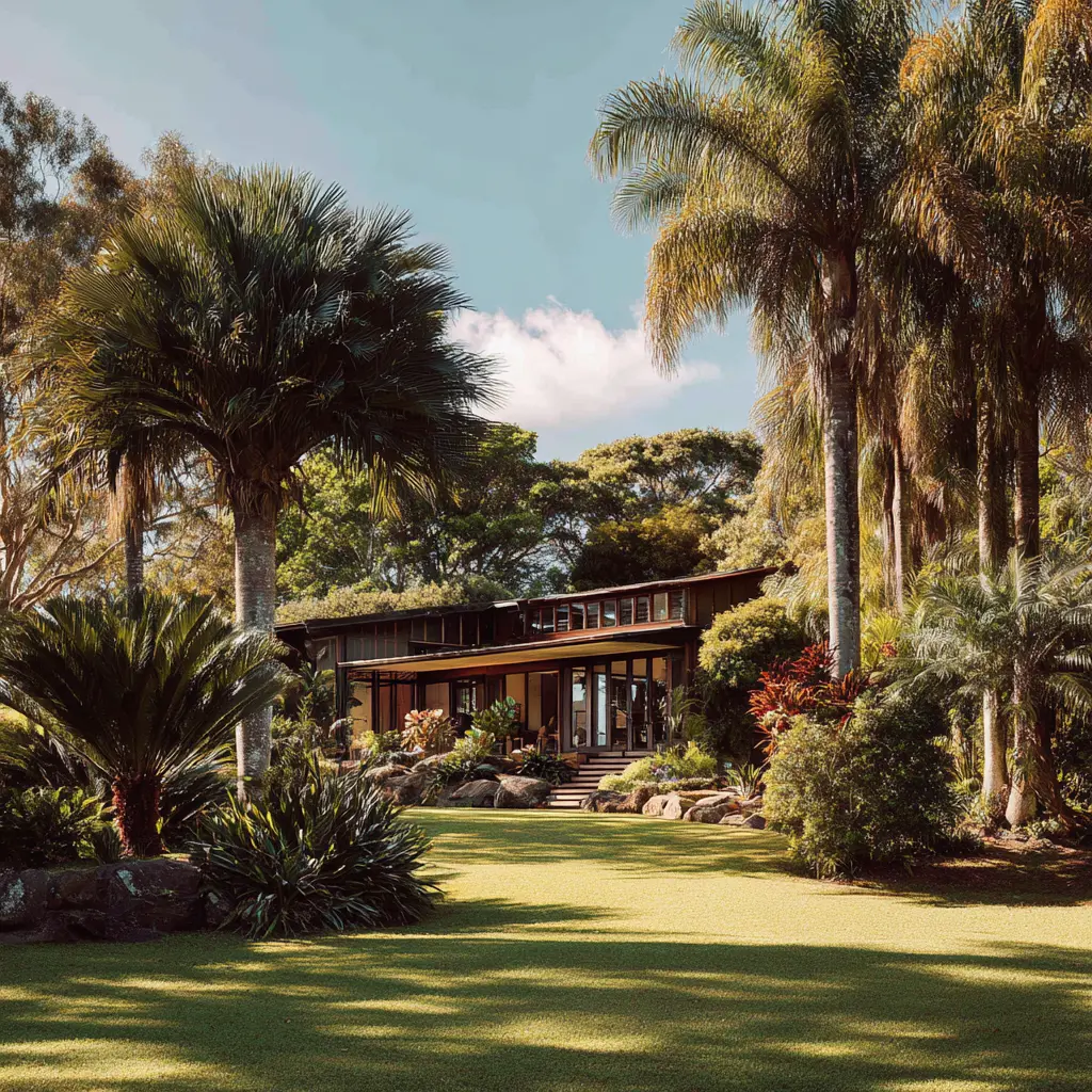Stunning property exterior with subtropical landscaping